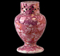 Mottled pink and white luster salt shaker from a private collection.